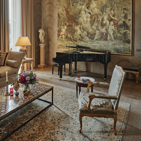 Serenade your friends on the grand piano