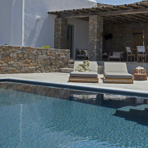 Cool off in the home's private pool