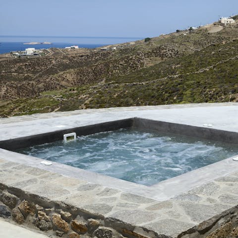 Soak in the mountainside hot tub