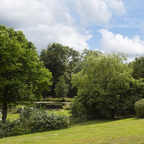 Feel like royalty as you stroll through 38 acres of private grounds