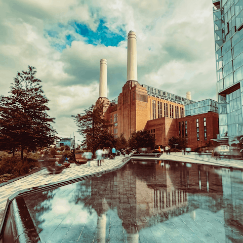 Explore Battersea Power Station, a twenty-minute walk away