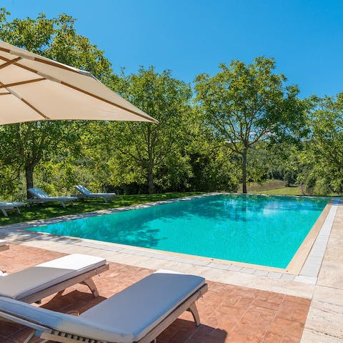 Cool off from the Italian sun by the swimming pool