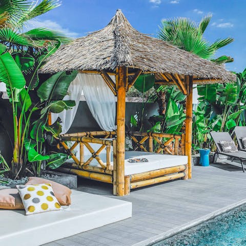 Snooze on the double day bed, like a Balinese prince