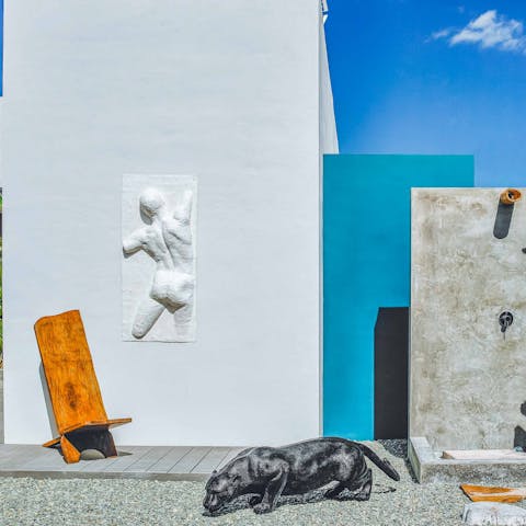 Fit in with Ibiza's artsy side with avant garde sculptures in the garden