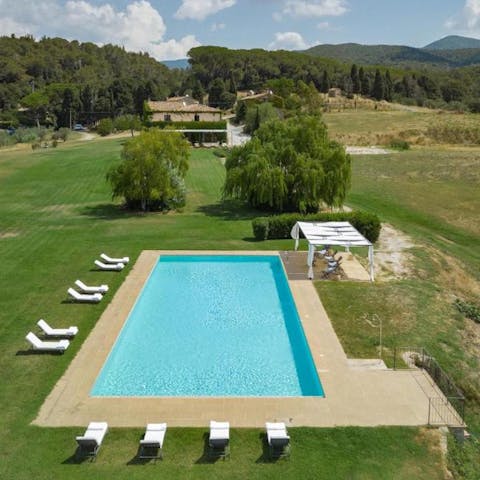 Cool off from the sun with a dip in the private pool