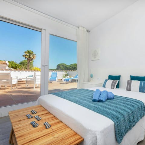 Pad out onto the terrace with your morning coffee