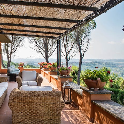 Watch the sky transform from the serene terrace