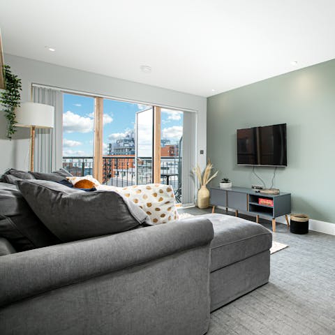 Collapse into the comfy corner sofa and settle in for a night of Netflix bingeing on the TV