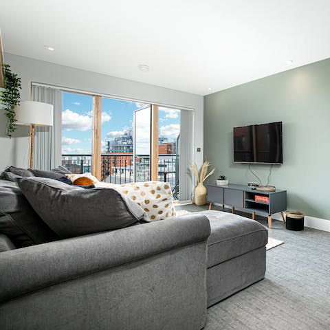 Collapse into the comfy corner sofa and settle in for a night of Netflix bingeing on the TV