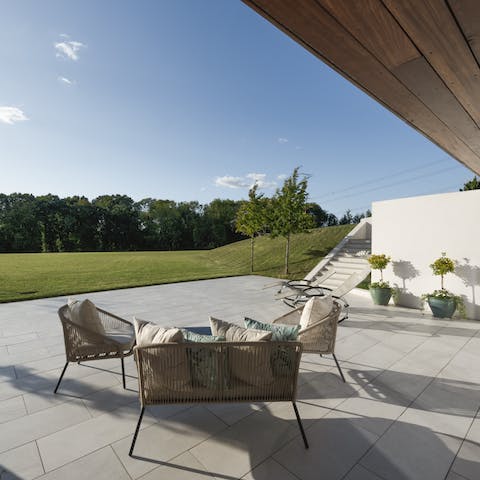 Get some fresh air on the lower terrace