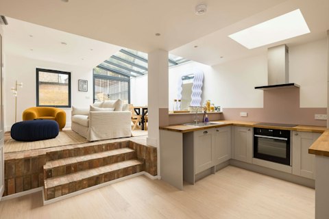 Cook and gather in a light-filled space with a skylight