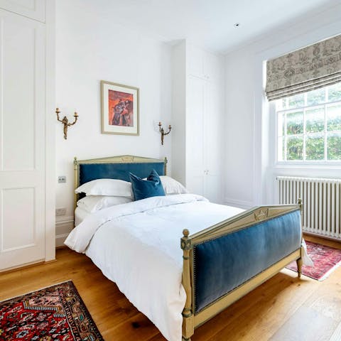 Snuggle up in the bedroom after a long day on your feet