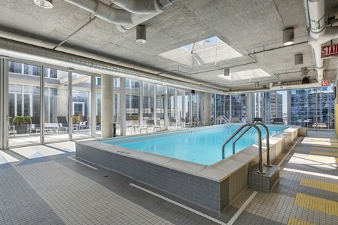 Start your day with a swim in the communal rooftop pool