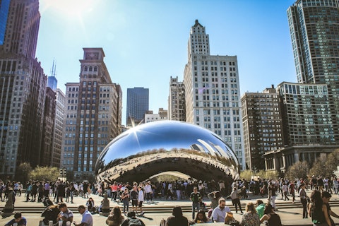 Stroll twenty minutes to Millennium Park to see the iconic Cloud Gate sculpture