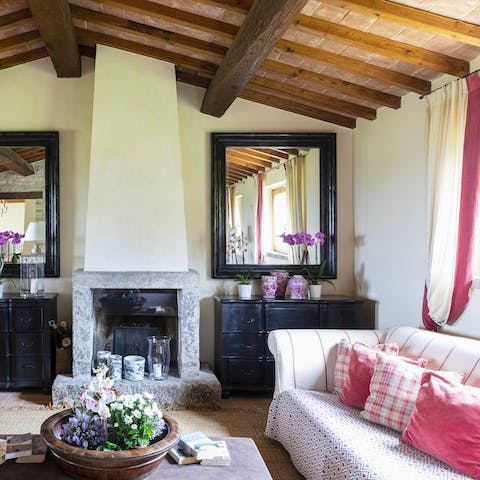 Sip cocoa by the fireplace on rainy days