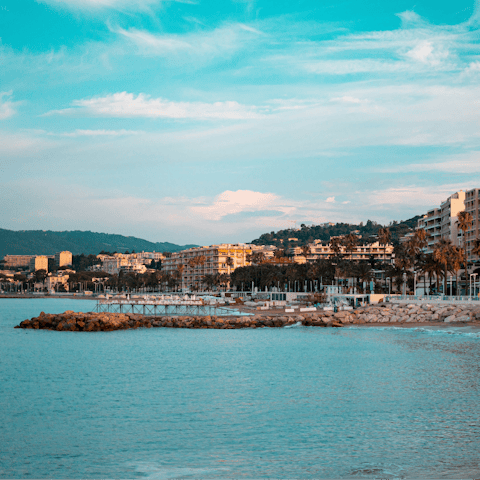 Watch the sun rise as you stroll on the Croisette