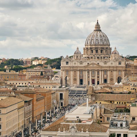 Pay a visit to the nearly four-hundred-year-old Saint Peter's Basilica, only six minutes on foot from your front door
