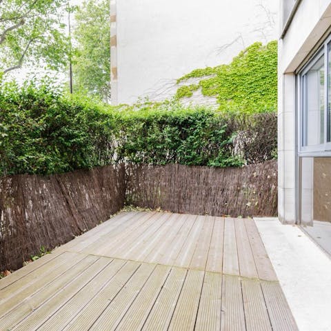 Unwind on the private patio