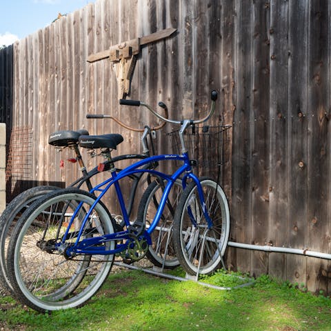 Cycle over to Marina Del Rey with the free bikes provided