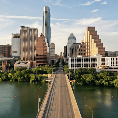 Visit Downtown Austin, a five-minute ride away