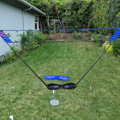 Challenge the kids to a game of badminton