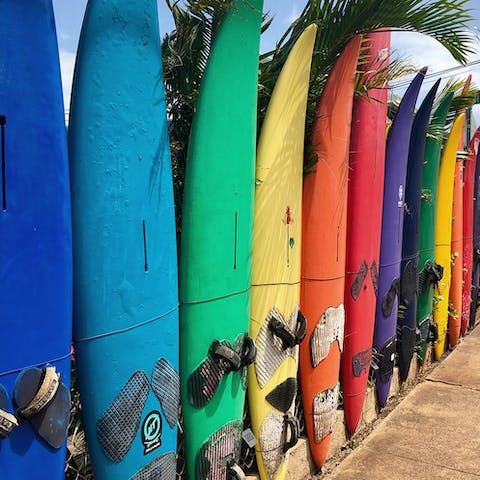 Learn how to surf at Zurriola Beach, just moments from your home