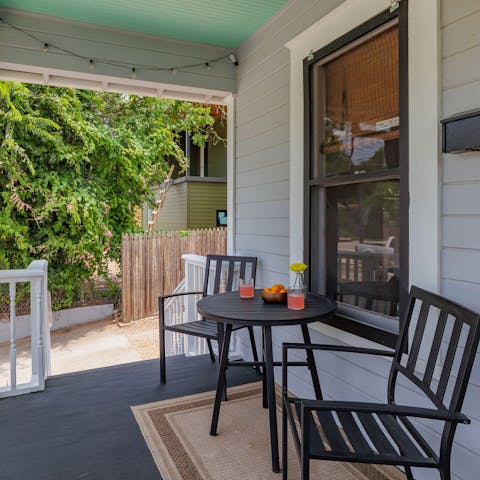 Enjoy a local craft brewery beer on the porch