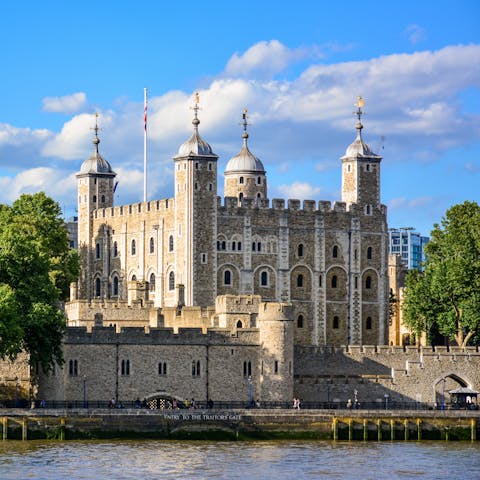Hop on a bike or take a twenty-five-minute walk to the iconic Tower of London