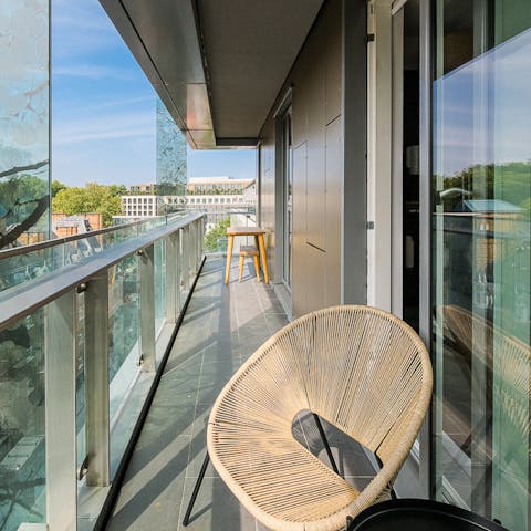 Bask in the sunshine on the balcony