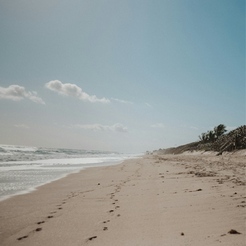 Take a ten minute walk east and arrive at Melbourne Beach