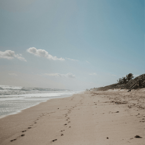 Take a ten minute walk east and arrive at Melbourne Beach