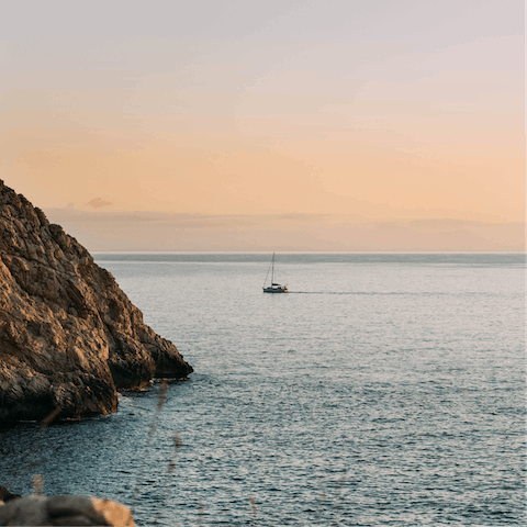 Enjoy a day at Muro Beach, less than a twenty-minute drive away