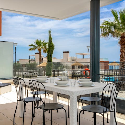 Enjoy family gatherings on the covered terrace