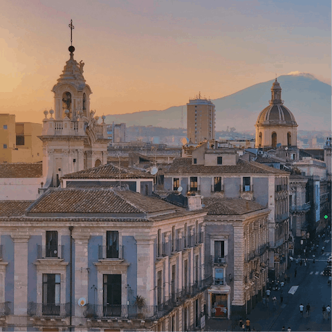 Stay a short drive from the city of Catania