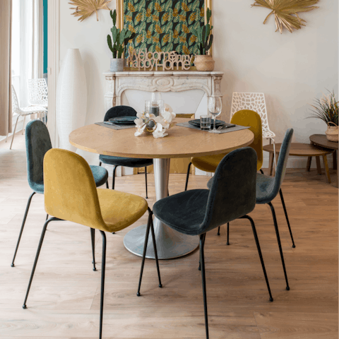 Admire the beautiful marble fireplace contrasting the modern furnishings