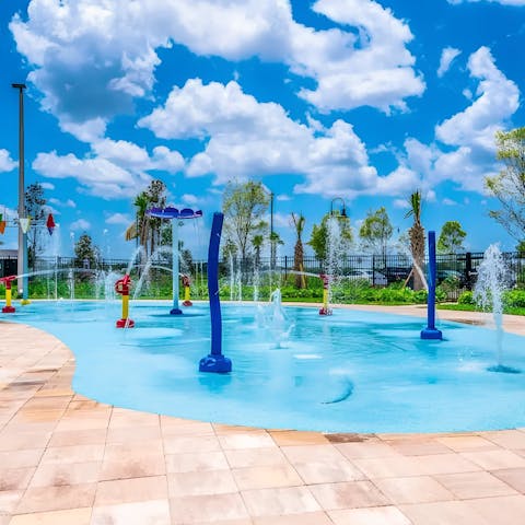 Cool off in the splash pad on the resort