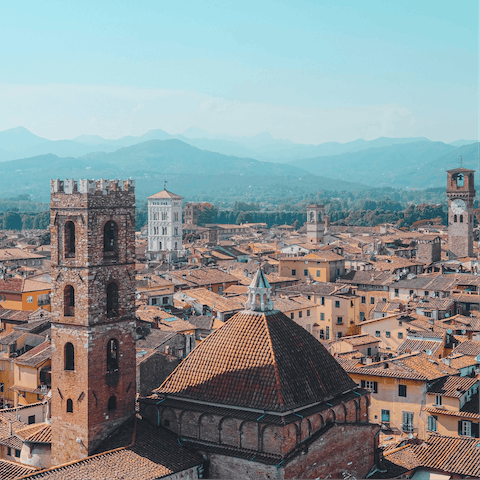 Make the thirty minute drive and explore Lucca, perfect for a day trip