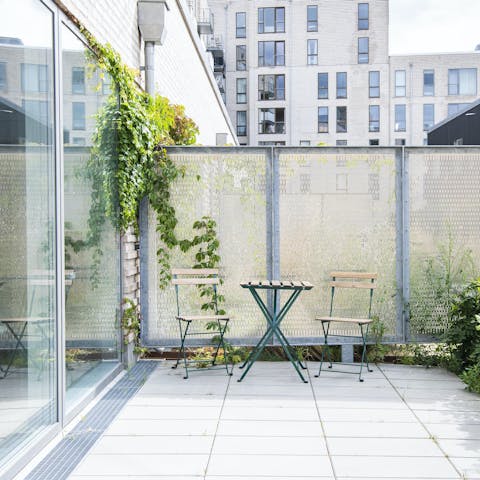 Sip your morning coffee on the private terrace