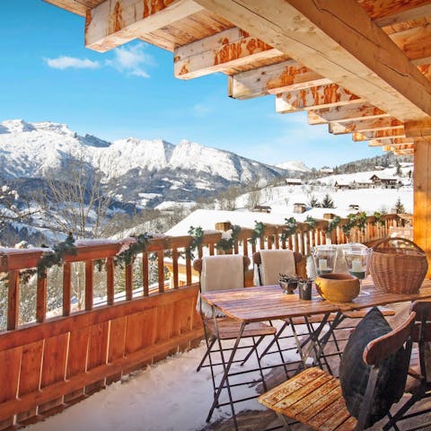 Take in the snowy landscape from the south-facing terrace