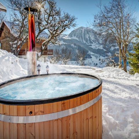 Watch for shooting stars in the Alpine sky from the hot tub