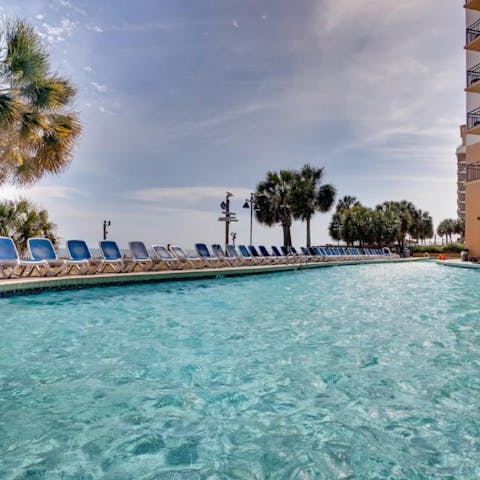 Cool off on hot and humid afternoons with a dip in the outdoor pool
