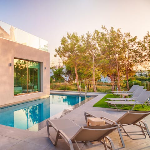 Take a dip in the pool to cool off from the Mediterranean sun