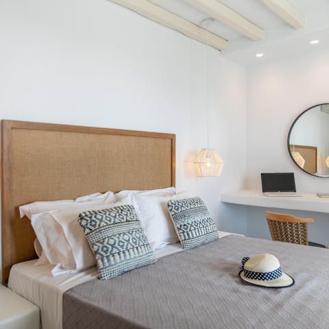 Fall back into the comfortable bed at the end of a busy day exploring the island