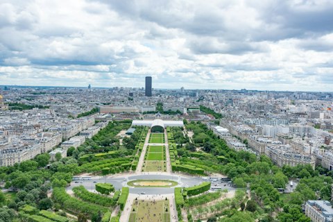 Picnic on Champ de Mars beneath the Eiffel Tower, just twenty minutes on foot