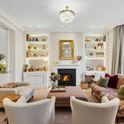 Cosy up in front of the fire after a day of discovering London