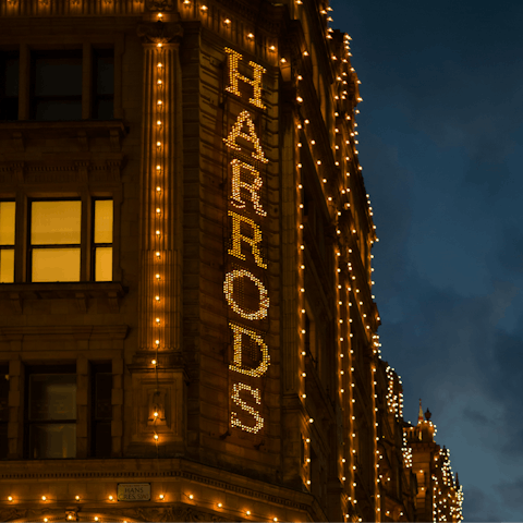 Shop at London's most iconic department store, just a two-minute walk away