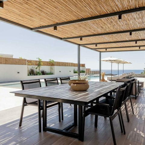 Enjoy alfresco meals under the pergola