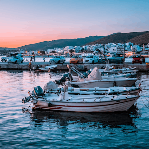 Drive to Tinos and head out on the water from the port