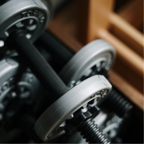 Hit the on-site gym for an early morning workout