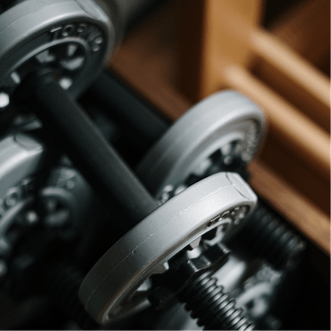 Hit the on-site gym for an early morning workout